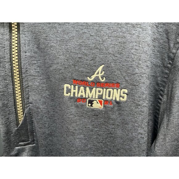 Atlanta Braves Cutter & Buck Pullover Medium 1/4 Zip Ladies 2021 Championship - Picture 3 of 8